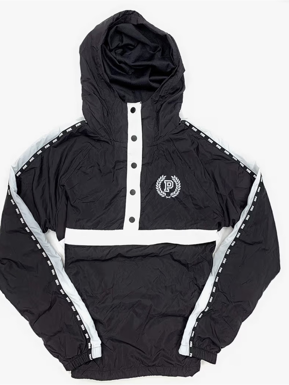 PINK Victoria's Secret Black and White Hooded Jacket